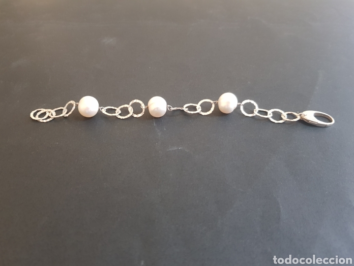 Joyeria: #454 PULSERA DE PLATA DE LEY CON PERLAS FORMA CIRCULAR 20cm - Foto 2