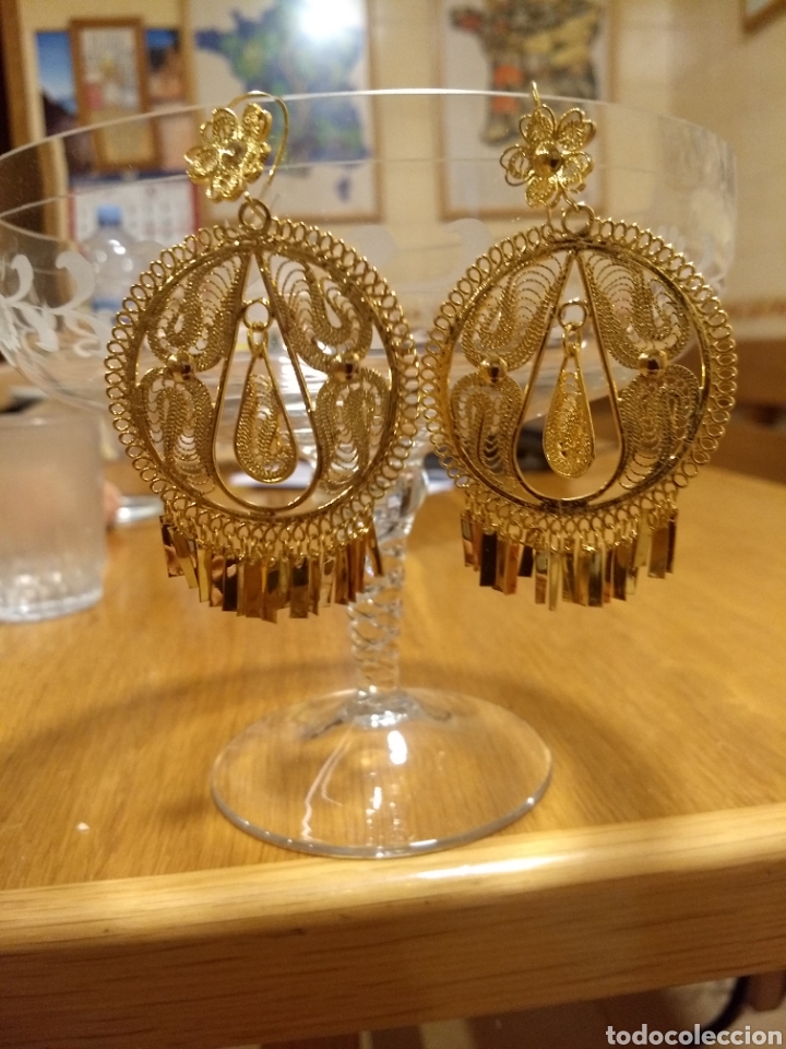 Joyeria: Pendientes de filigrana chapados - Foto 1