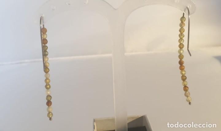 Joyeria: Pendientes granate grosularia en plata de ley - Foto 3