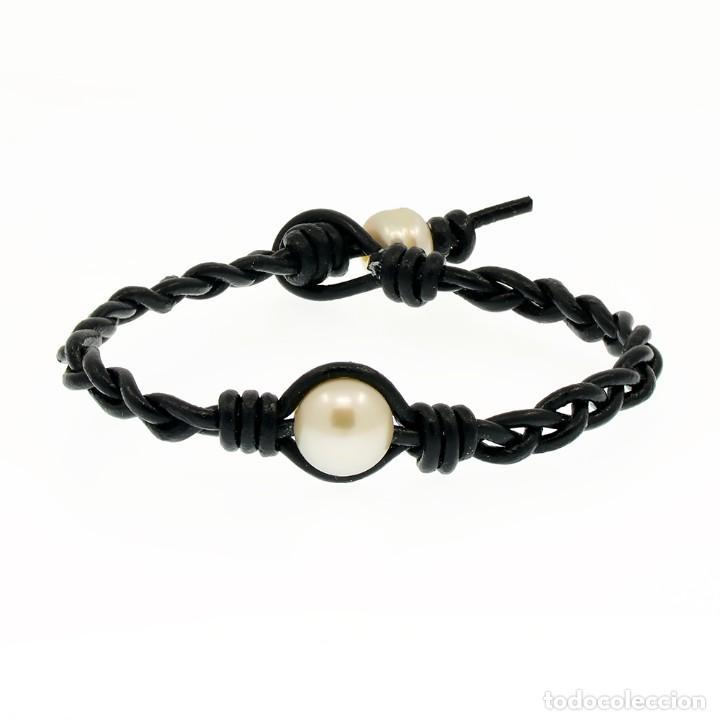 Joyeria: PULSERA DE PERLAS CULTIVADAS Y CUERO - Foto 3
