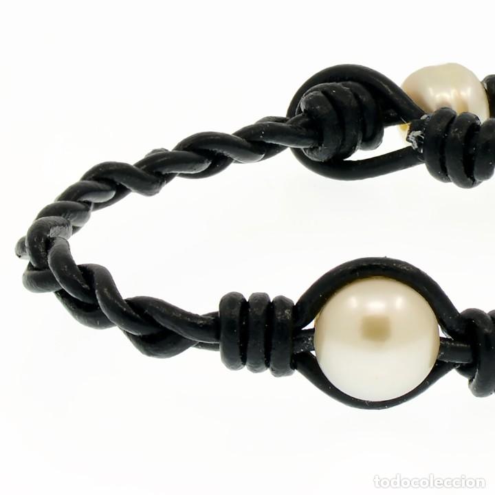 Joyeria: PULSERA DE PERLAS CULTIVADAS Y CUERO - Foto 4