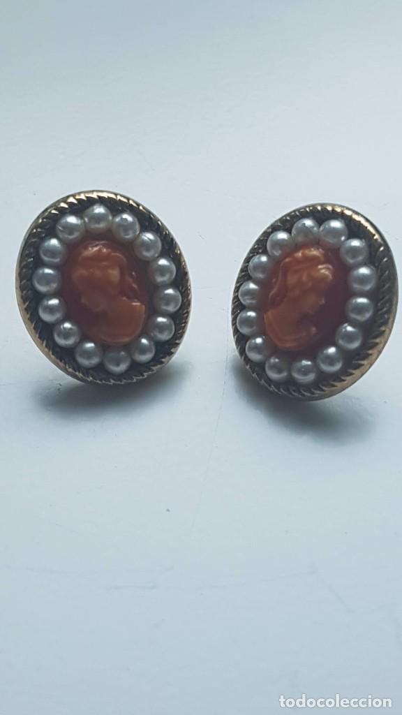 Joyeria: PENDIENTES VINTAGE TIPO CAMAFEO ROSSI BIJOUX