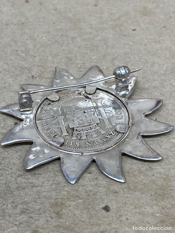 Joyeria: Broche de plata con moneda 2 Pesetas 1870/B39 - Foto 2