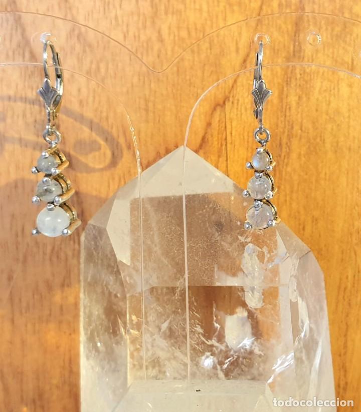 pendientes con enganche de plata con piedras na - Compra venta en  todocoleccion