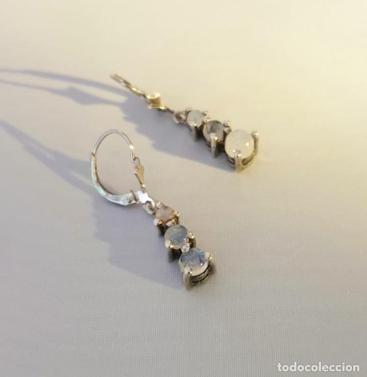 pendientes con enganche de plata con piedras na - Compra venta en  todocoleccion