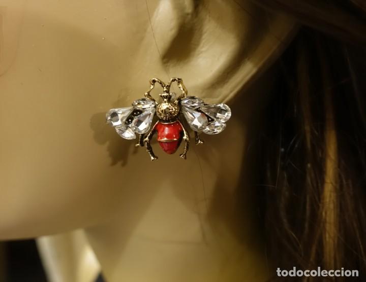 Joalharia: PENDIENTES ABEJA REINA EN PEDRERIA CRISTAL