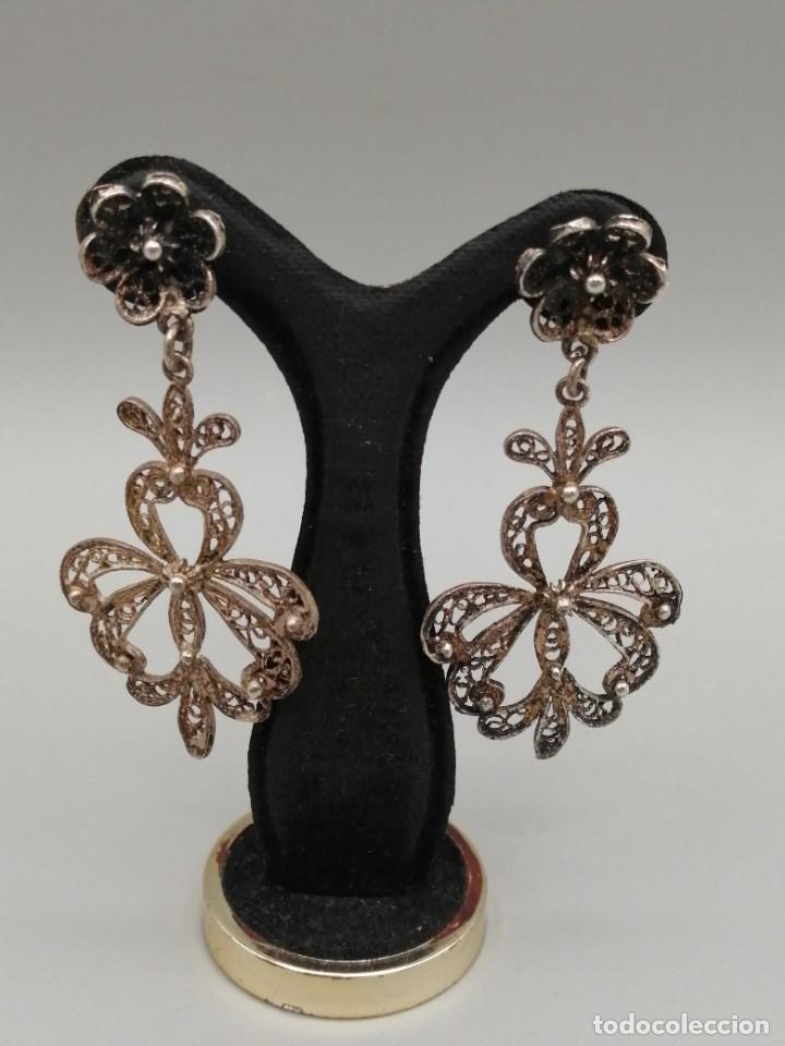 Joyeria: Pendientes filigrana metal plateado - Foto 2