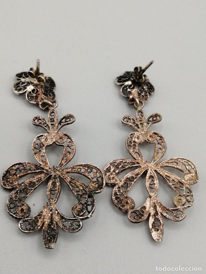 Joyeria: Pendientes filigrana metal plateado - Foto 3