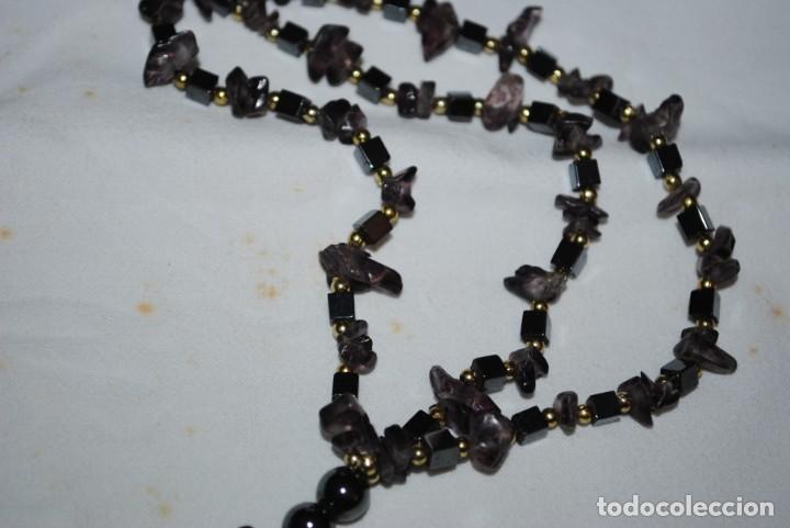 Joyeria: COLLAR DE HEMATITE NATURAL Y CRISTALES LILAS - Foto 2