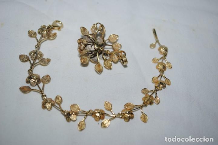 Joyeria: PULSERA , Y COLGANTE DE PLATA DORADA . - Foto 2
