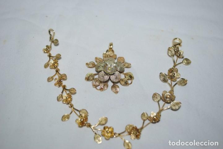 Joyeria: PULSERA , Y COLGANTE DE PLATA DORADA . - Foto 3