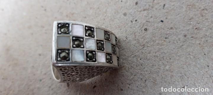 Joyeria: BONITO ANILLO DE PLATA 925 Y N&Aacute;CAR 2 ctms - Foto 5