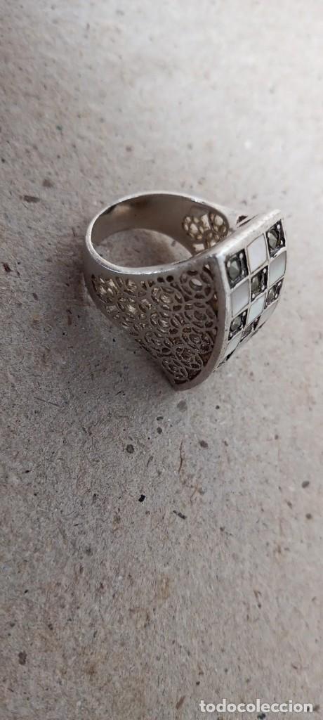 Joyeria: BONITO ANILLO DE PLATA 925 Y N&Aacute;CAR 2 ctms - Foto 6