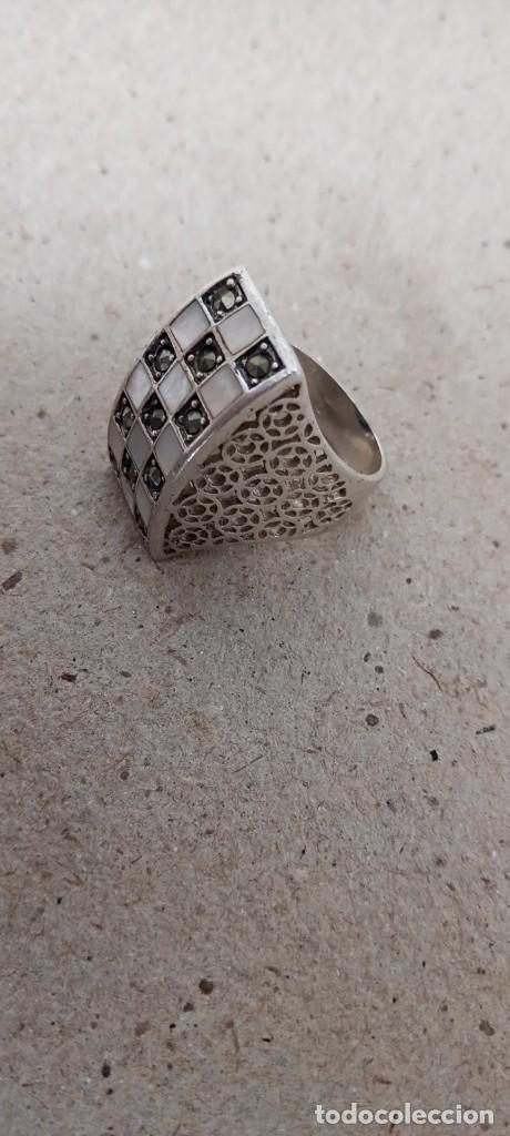 Joyeria: BONITO ANILLO DE PLATA 925 Y N&Aacute;CAR 2 ctms - Foto 7