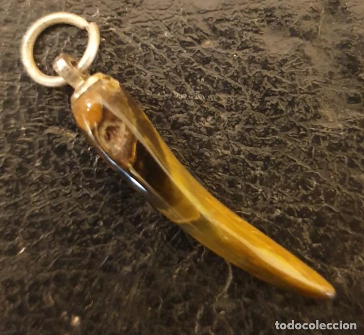Joyeria: Colgante diente de cristal &aacute;mbar - Foto 1