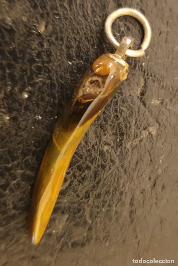Joyeria: Colgante diente de cristal &aacute;mbar - Foto 2
