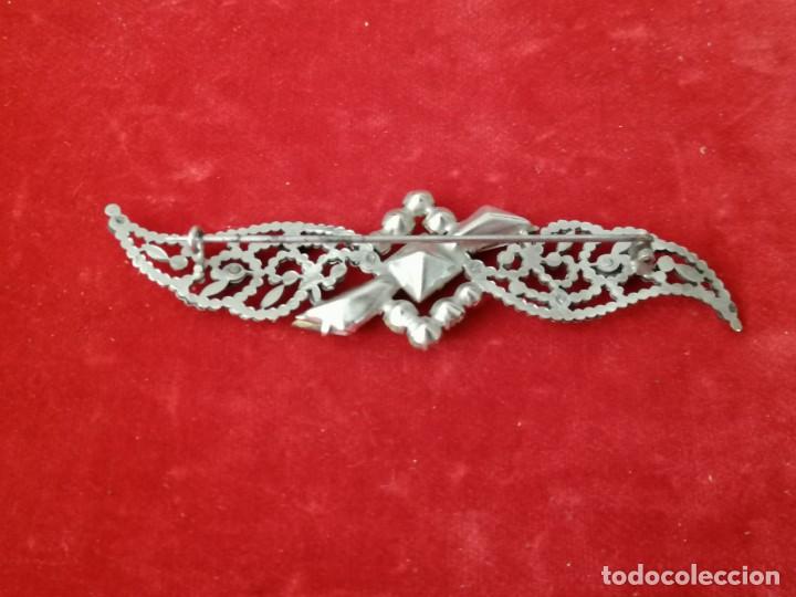 Joyeria: Antiguo broche de metal. 9cm - Foto 2