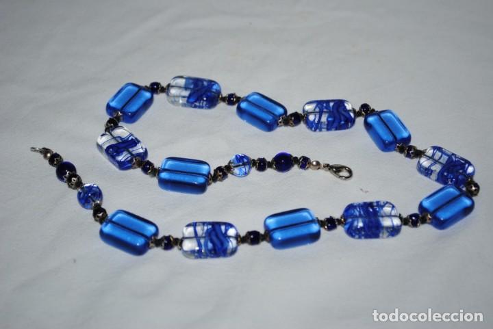 Joyeria: COLLAR DE CRISTAL DE MURANO DE AGUAS AZULES . - Foto 2
