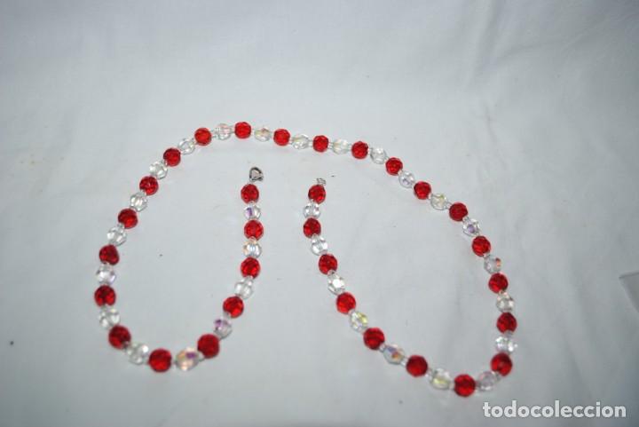 Joyeria: COLLAR DE CRISTAL DE CUENTAS ROJAS Y BLANCA. - Foto 1