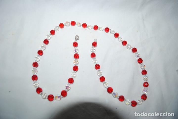 Joyeria: COLLAR DE CRISTAL DE CUENTAS ROJAS Y BLANCA. - Foto 3