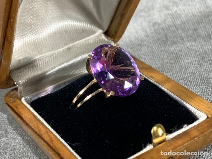 Joyeria: ANILLO ORO 18K Y AMATISTA -. Lote 246598115