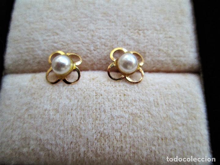 Joyeria: PENDIENTES CHAPADO EN ORO CON PERLAS - Foto 1