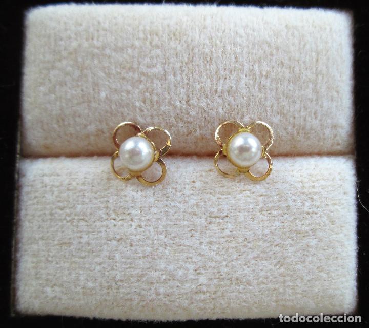 Joyeria: PENDIENTES CHAPADO EN ORO CON PERLAS - Foto 2