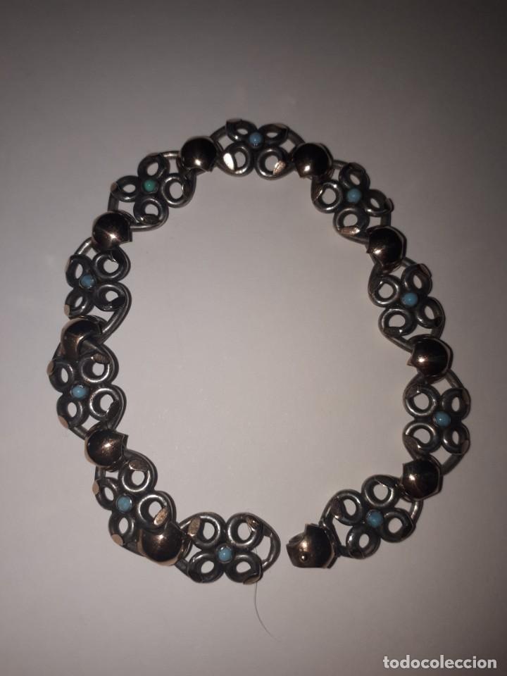 Joyeria: Pulsera de plata con vistas en oro y turquesas - Foto 1