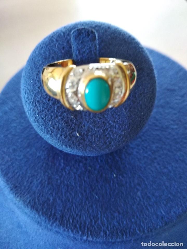 Joyeria: ANILLO ORO AMARILLO 18 CON TURQUESA Y CIRCONITAS - Foto 3
