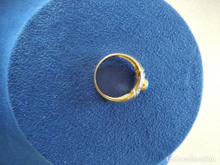 Joyeria: ANILLO ORO AMARILLO 18 CON TURQUESA Y CIRCONITAS - Foto 6