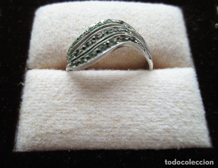 Joyeria: ANTIGUO ANILLO DE PLATA CON CIRCONITAS - SIN ESTRENAR - Foto 2