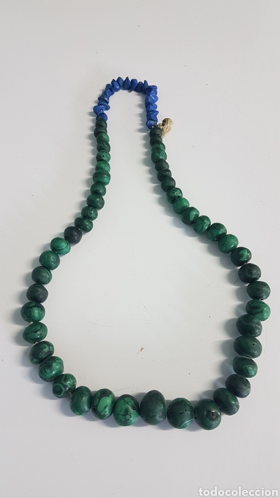 Joyeria: COLLAR DE MALAQUITA Y LAPISLAZULI ANTIGUO - Foto 2