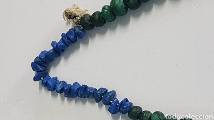 Joyeria: COLLAR DE MALAQUITA Y LAPISLAZULI ANTIGUO - Foto 6