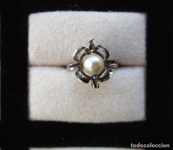 Joyeria: ANTIGUO ANILLO DE PLATA CON PERLA - SIN ESTRENAR - Foto 1