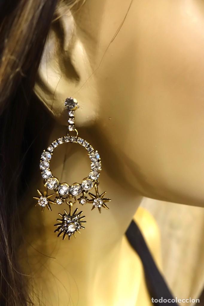 Joyeria: PENDIENTES ARO Y ESTRELLAS BRILLANTES - Foto 1
