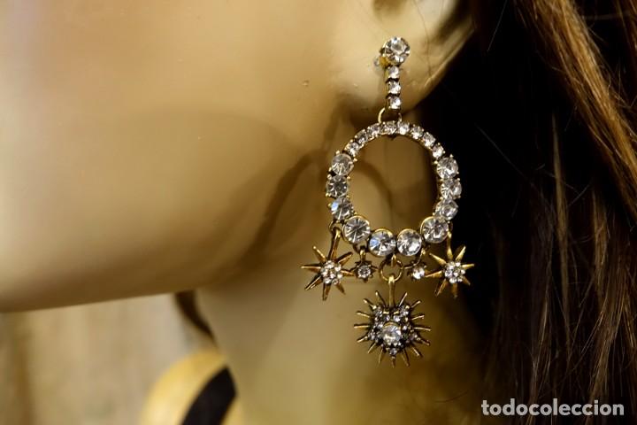 Joyeria: PENDIENTES ARO Y ESTRELLAS BRILLANTES - Foto 3