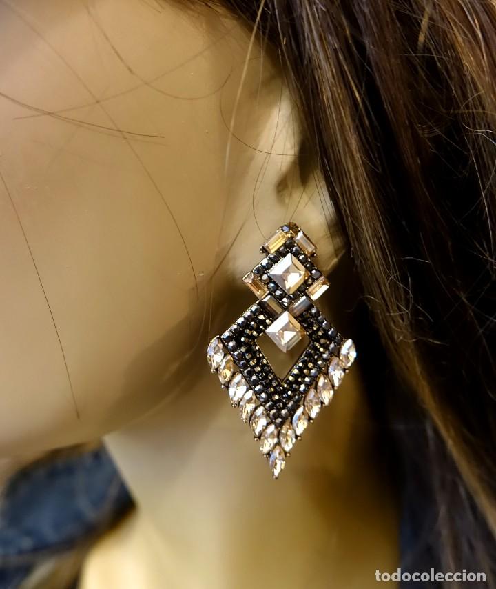 Joyeria: PENDIENTES EN PEDRERIA CHAMPAN MARRON - Foto 2