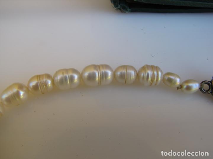 Joyeria: 19.- Collar de perlas barrocas y plata. Cierre en T - Foto 8