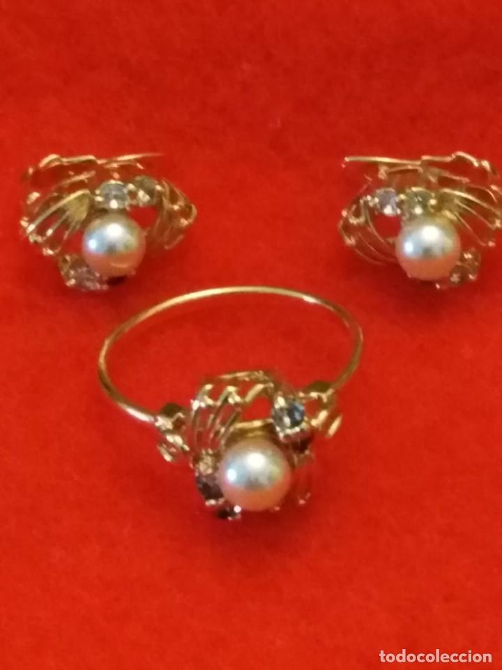 Joyeria: ANTIGUO CONJUNTO DE PENDIENTES Y ANILLO (SIN USAR) - Foto 1