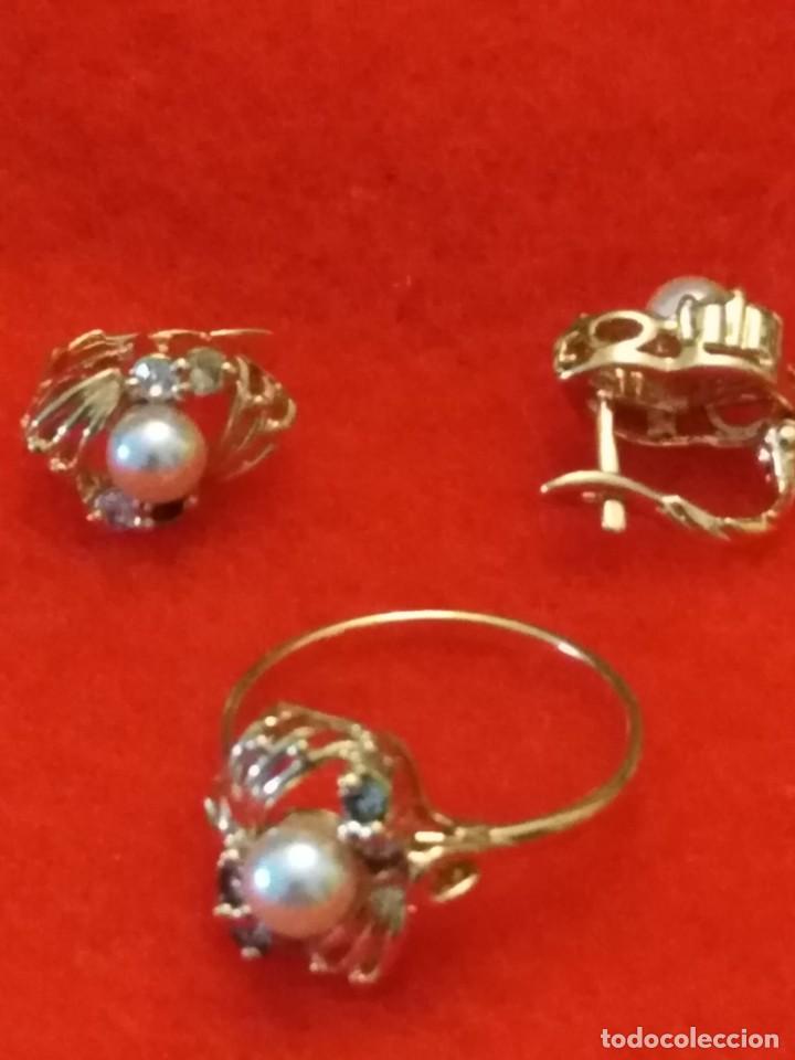 Joyeria: ANTIGUO CONJUNTO DE PENDIENTES Y ANILLO (SIN USAR) - Foto 2