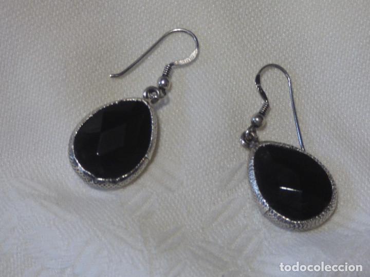 Joyeria: Preciosos pendientes onix facetado,y plata. - Foto 3