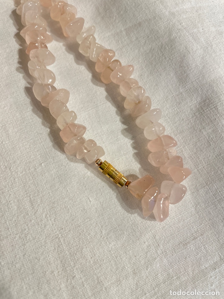 Joyeria: Collar de cuarzo rosa con cierre dorado - Foto 4