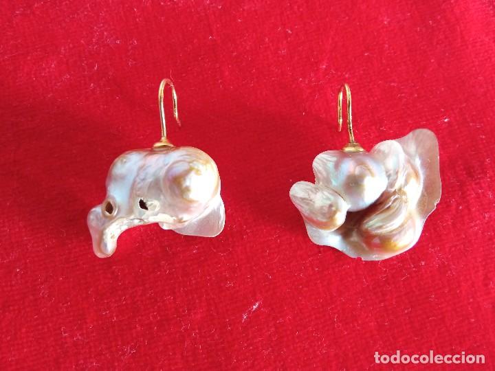 Joyeria: Pendiente de perlas y madreperla. - Foto 1