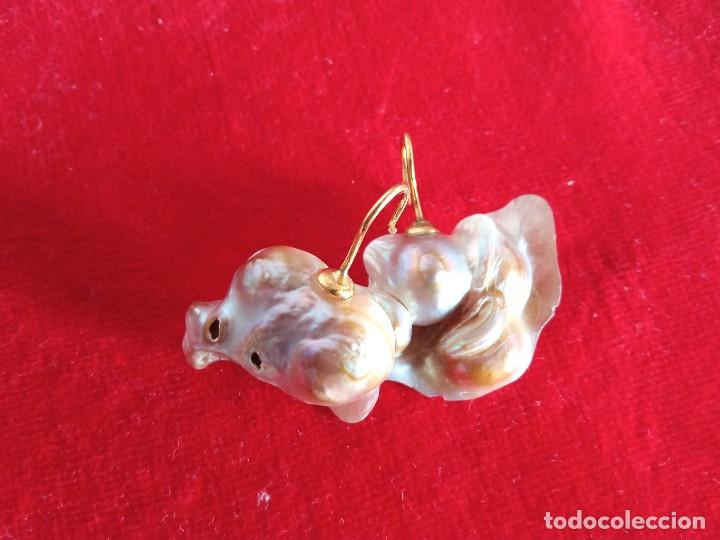 Joyeria: Pendiente de perlas y madreperla. - Foto 2