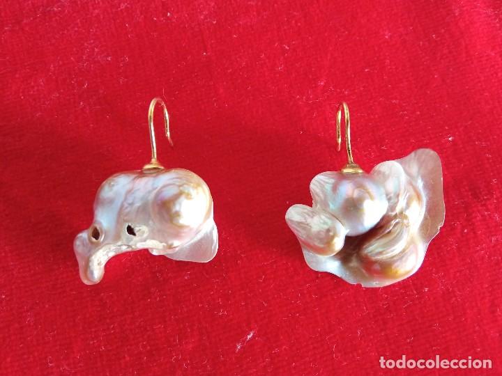 Joyeria: Pendiente de perlas y madreperla. - Foto 4