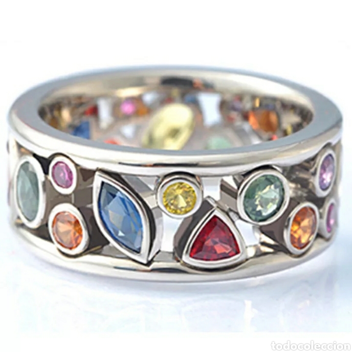 Joyeria: ESPECTACULAR ANILLO CON CIRCONITAS DE COLORES. REF S3 A BI - Foto 2