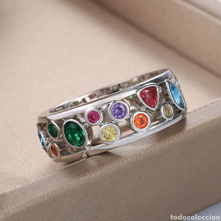 Joyeria: ESPECTACULAR ANILLO CON CIRCONITAS DE COLORES. REF S3 A BI - Foto 3