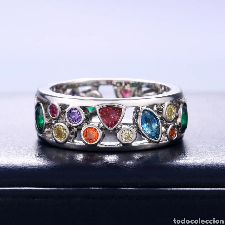 Joyeria: ESPECTACULAR ANILLO CON CIRCONITAS DE COLORES. REF S3 A BI - Foto 4