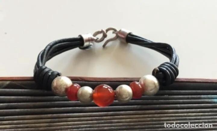 Joyeria: PULSERA DE CUERO Y CORNALINAS - Foto 1