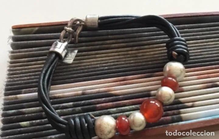 Joyeria: PULSERA DE CUERO Y CORNALINAS - Foto 2